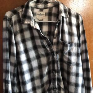 plaid american eagle sleeve long sleeve